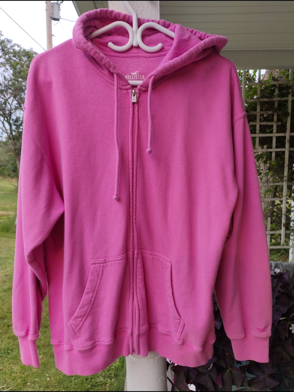 Hollister Pink Full-Zip Hoodie Sweatshirt